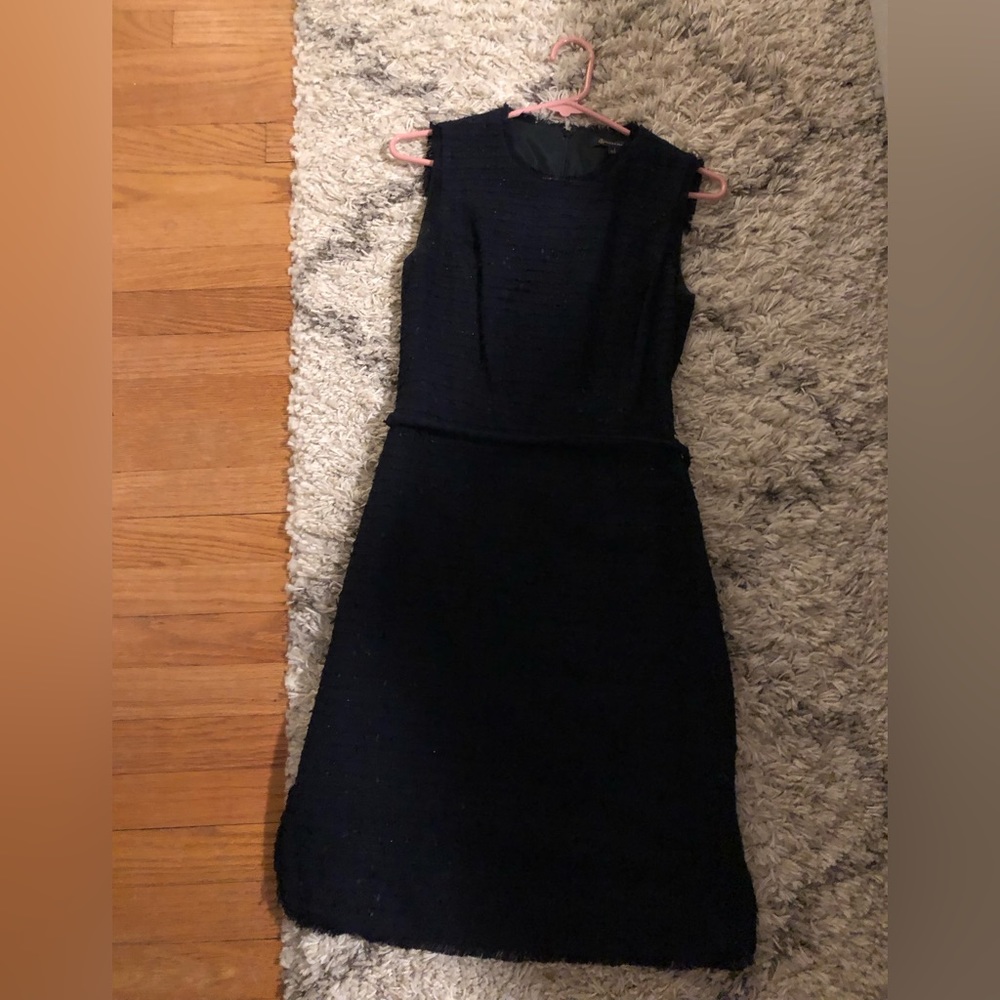 Brooks Brothers Navy Boucle Sheath Shell Dress 2